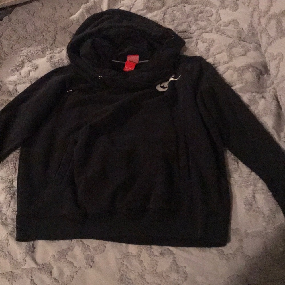 Nike cowell neck hooded sweatshirt.